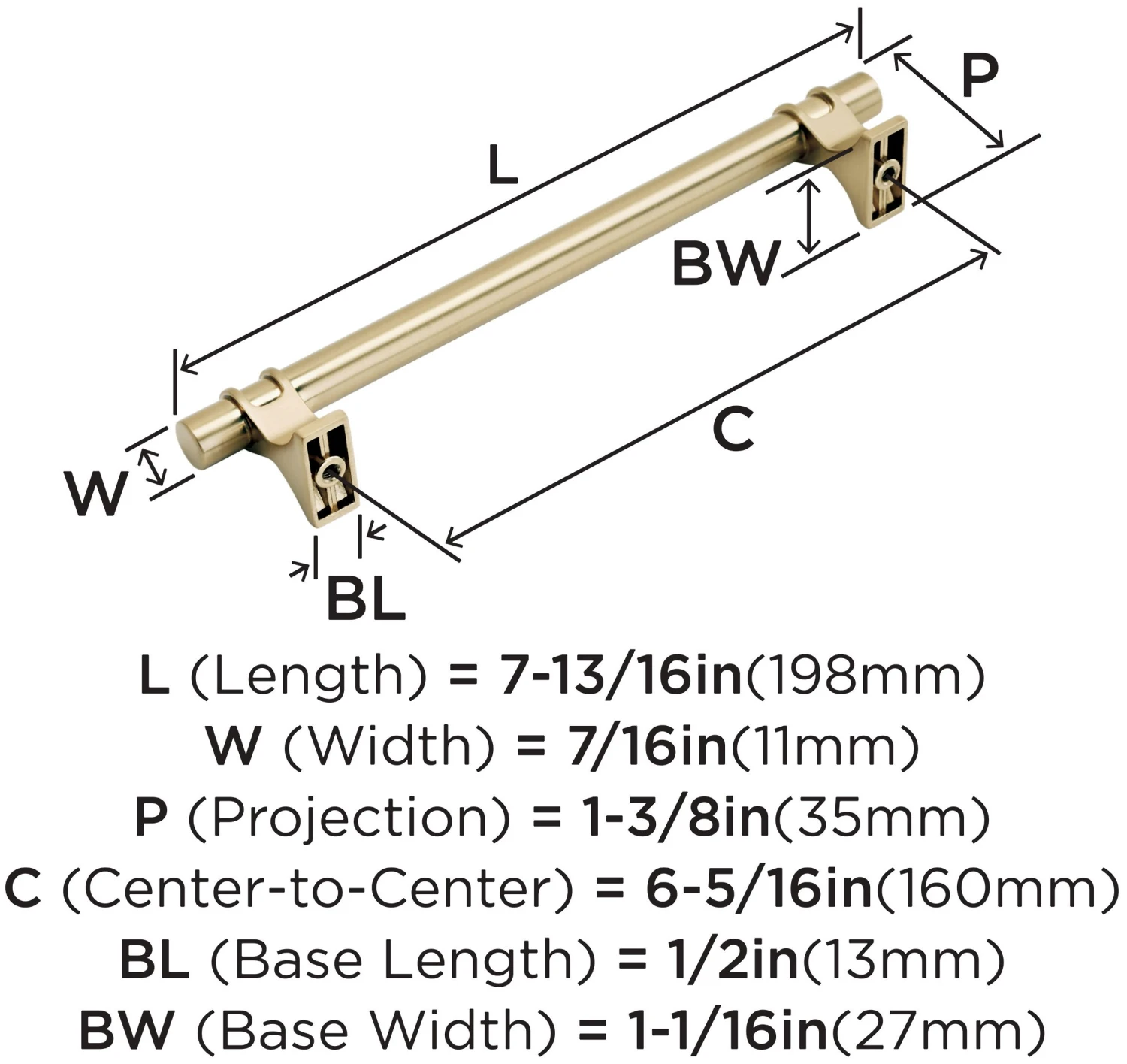 Amerock Davenport 6-5/16 Inch Center To Center Bar Cabinet Pull Polished Chrome 11 Amerock Davenport 6-5/16 Inch Center To Center Bar Cabinet Pull Polished Chrome - Image 9