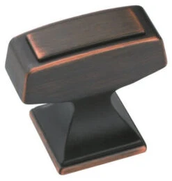 Amerock Mulholland 1-1/4 Inch Long Rectangular Cabinet Knob - Package Of 25 Oil Rubbed Bronze