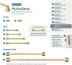 Amerock Mulholland 12 Inch Center To Center Appliance Pull Satin Nickel -Cabinet Hardware Store amerock bp53532 alternate image 893