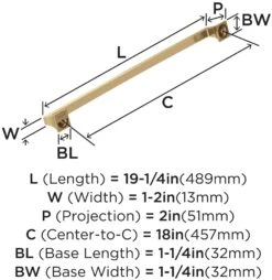 Amerock Mulholland 18 Inch Center To Center Appliance Pull Black Bronze -Cabinet Hardware Store amerock bp53533 alternate image 910