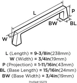 Amerock Blackrock 8 Inch Center To Center Appliance Pull Oil Rubbed Bronze -Cabinet Hardware Store amerock bp55279 dimensions 534