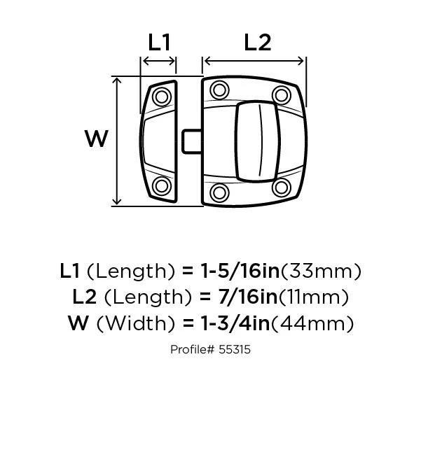 Amerock Highland Ridge 1-3/5" Designer Latch Polished Nickel 8 Amerock Highland Ridge 1-3/5" Designer Latch Polished Nickel - Image 6
