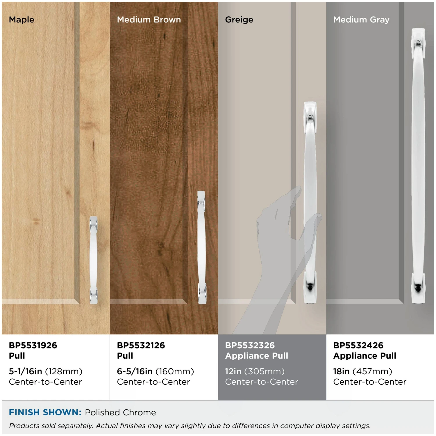 Amerock Highland Ridge 12 Inch Center To Center Appliance Pull Polished Nickel 4 Amerock Highland Ridge 12 Inch Center To Center Appliance Pull Polished Nickel - Image 2