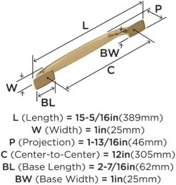 Amerock Highland Ridge 12 Inch Center To Center Appliance Pull Polished Nickel 25 Amerock Highland Ridge 12 Inch Center To Center Appliance Pull Polished Nickel -Cabinet Hardware Store amerock bp55323 alternate image 1164