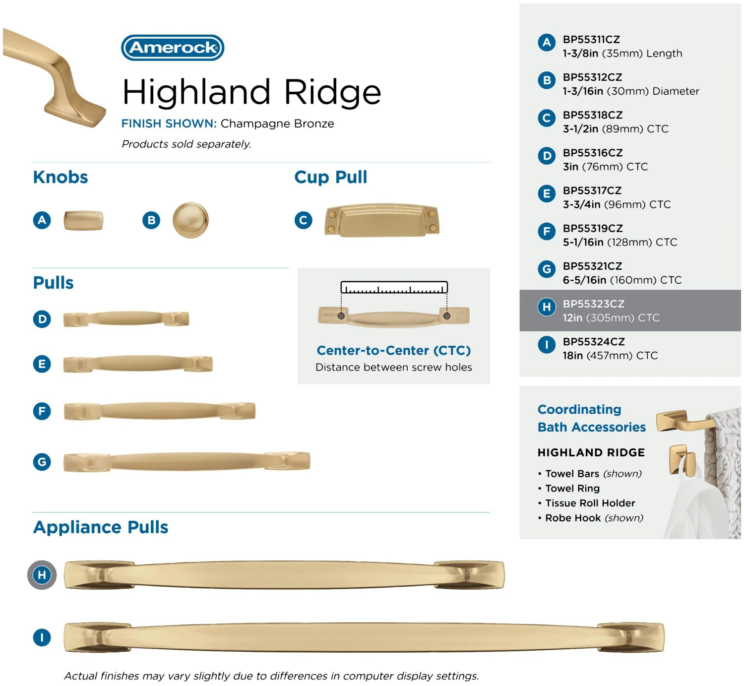 Amerock Highland Ridge 12 Inch Center To Center Appliance Pull Polished Nickel 9 Amerock Highland Ridge 12 Inch Center To Center Appliance Pull Polished Nickel - Image 7