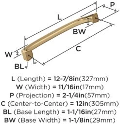 Amerock Revitalize 12 Inch Center To Center Appliance Pull Satin Nickel -Cabinet Hardware Store amerock bp55349 alternate image 1204