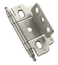 Amerock Functional 3/4" Door Thickness Partial Wrap Full Inset Hinges With Minaret Tip (Package Of 50) Satin Nickel