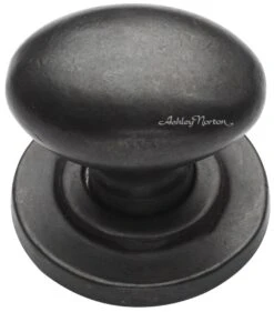 Ashley Norton Solid Bronze 1-1/2" Oval Egg Vintage Cabinet Knob / Drawer Knob With Optional Backplate Rose Dark Bronze