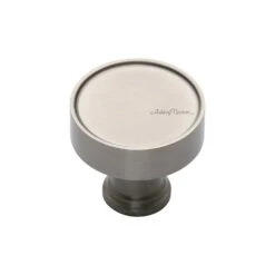 Ashley Norton Classic 1-1/4 Inch Round Flat Cabinet Knob Drawer Knob - Solid Brass Satin Nickel
