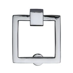 Ashley Norton Solid Brass 2.5" Contemporary Designer Square Drop Ring Cabinet Pull / Square Ring Cabinet Pull Polished Chrome