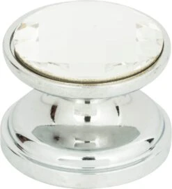Atlas Homewares Crystal 7/8 Inch Mushroom Cabinet Knob Polished Chrome