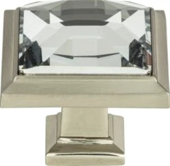 Atlas Homewares Crystal 1-5/16 Inch Square Cabinet Knob Polished Chrome -Cabinet Hardware Store atlas homewares 340 brn 639002