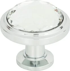 Atlas Homewares Crystal 1-5/16 Inch Mushroom Cabinet Knob Polished Chrome
