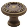 Baldwin Rope 1-1/4 Inch Mushroom Cabinet Knob Satin Brass And Black -Cabinet Hardware Store baldwin 4645050