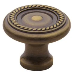 Baldwin Rope 1-1/4 Inch Mushroom Cabinet Knob Satin Brass And Black