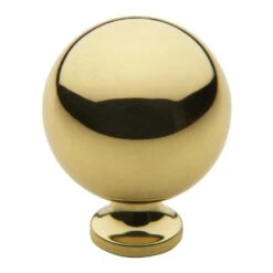 Baldwin Spherical 1-1/4 Inch Round Cabinet Knob Polished Brass