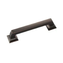 Belwith Keeler Studio 5-1/16" Center To Center Solid Brass Square Cabinet Handle / Drawer Pull Satin Nickel -Cabinet Hardware Store belwith keeler b055552 obh 9607050