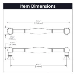 Belwith Keeler Fuller 6-5/16" Center To Center Vintage Cabinet Handle / Drawer Pull Polished Nickel -Cabinet Hardware Store belwith keeler b076291 alternate image 654