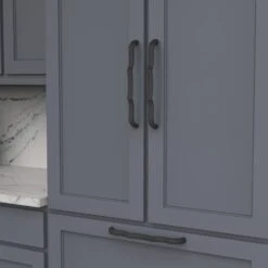 Belwith Keeler Sinclaire 12" Center To Center Modern Industrial Ridged Appliance Bar Handle / Appliance Bar Pull Matte Black / Brushed Golden Brass -Cabinet Hardware Store belwith keeler b077113 alternate image 1220