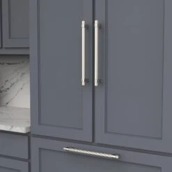 Belwith Keeler Sinclaire 12" Center To Center Modern Industrial Ridged Appliance Bar Handle / Appliance Bar Pull Matte Black / Brushed Golden Brass -Cabinet Hardware Store belwith keeler b077113 alternate image 1226