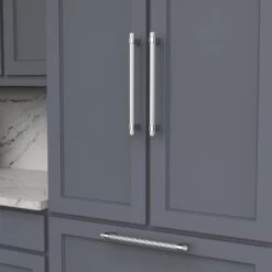 Belwith Keeler Sinclaire 12" Center To Center Modern Industrial Ridged Appliance Bar Handle / Appliance Bar Pull Matte Black / Brushed Golden Brass -Cabinet Hardware Store belwith keeler b077113 alternate image 1238