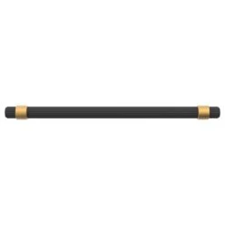 Belwith Keeler Sinclaire 12" Center To Center Modern Industrial Ridged Appliance Bar Handle / Appliance Bar Pull Matte Black / Brushed Golden Brass -Cabinet Hardware Store belwith keeler b077113 alternate image 1248
