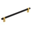 Belwith Keeler Sinclaire 12" Center To Center Modern Industrial Ridged Appliance Bar Handle / Appliance Bar Pull Matte Black / Brushed Golden Brass