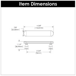 Belwith Keeler Anders 5-1/16" Center To Center Flat Oval Bar Mid-Century Modern Cabinet Handle / Drawer Pull Satin Nickel -Cabinet Hardware Store belwith keeler b078790 alternate image 2174