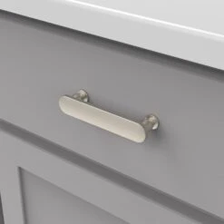Belwith Keeler Anders 5-1/16" Center To Center Flat Oval Bar Mid-Century Modern Cabinet Handle / Drawer Pull Satin Nickel -Cabinet Hardware Store belwith keeler b078790 alternate image 2175