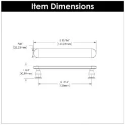 Belwith Keeler Anders 5-1/16" Center To Center Flat Oval Bar Mid-Century Modern Cabinet Handle / Drawer Pull Satin Nickel -Cabinet Hardware Store belwith keeler b078790 alternate image 2180