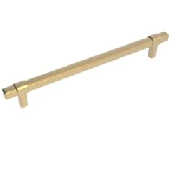 Belwith Keeler Monroe 12" Center To Center Square Bar Appliance Handle / Appliance Pull Brushed Golden Brass