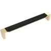 Belwith Keeler Fuse 12" Center To Center Urban Wood And Metal Appliance Handle / Appliance Pull Brushed Golden Brass / Black Wood