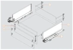 Blum LEGRABOX 14" L X 7" H Full Extension Concealed Drawer System Kit Orion Gray -Cabinet Hardware Store blum 770c35s0s alternate image 8