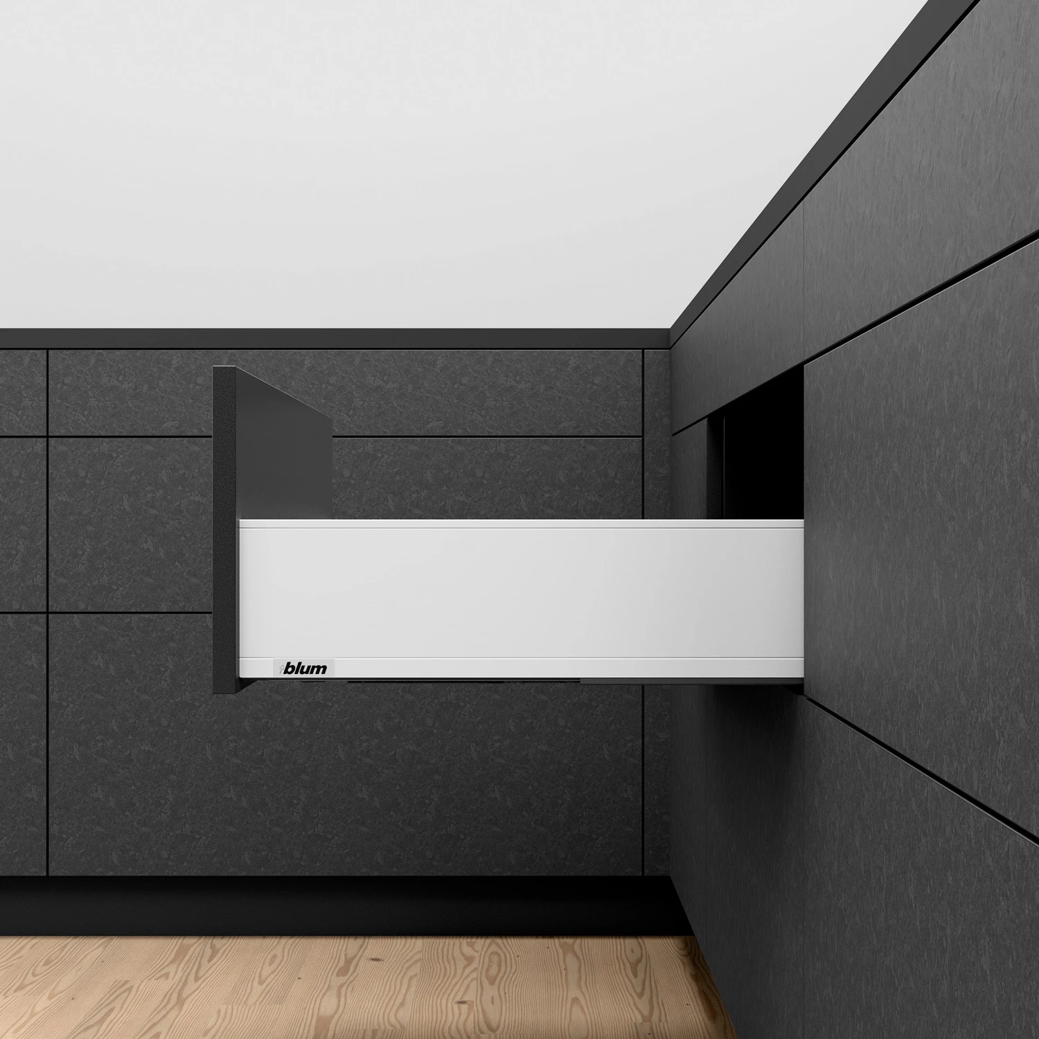 Blum LEGRABOX 18" L X 5-1/16" H Full Extension Concealed Drawer System Kit Orion Gray 10 Blum LEGRABOX 18" L X 5-1/16" H Full Extension Concealed Drawer System Kit Orion Gray - Image 8