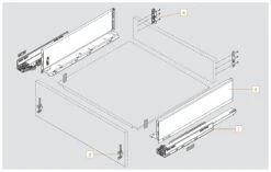 Blum LEGRABOX 20" L X 5-1/16" H Full Extension Concealed Drawer System Kit Brushed Stainless Steel -Cabinet Hardware Store blum 773k50s0s alternate image 178