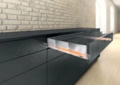 Blum LEGRABOX 22" L X 3-9/16" H Full Extension Concealed Drawer System Kit Brushed Stainless Steel 13 Blum LEGRABOX 22" L X 3-9/16" H Full Extension Concealed Drawer System Kit Brushed Stainless Steel -Cabinet Hardware Store blum 773m55s0s alternate image 197