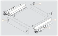 Blum LEGRABOX 22" L X 3-9/16" H Full Extension Concealed Drawer System Kit Brushed Stainless Steel 14 Blum LEGRABOX 22" L X 3-9/16" H Full Extension Concealed Drawer System Kit Brushed Stainless Steel -Cabinet Hardware Store blum 773m55s0s alternate image 198