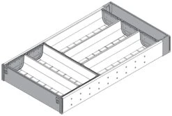 Blum TANDEM ORGA-LINE Wide Drawer Cutlery Set For 21" Wide Cabinets With 6 Compartments Nickel