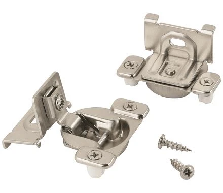 Amerock Functional Pair Of 1/2" Overlay 2-Way Adjustable Concealed Hinges Nickel 3 Amerock Functional Pair Of 1/2" Overlay 2-Way Adjustable Concealed Hinges Nickel