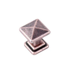 Century Raw Authentic 1-3/8 Inch Square Cabinet Knob Aged Matte Red Copper