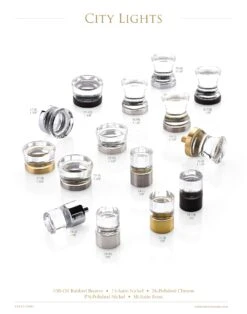 Schaub And Company City Lights 1-3/4" Traditional Faceted Glass Designer Cabinet Knob With Solid Brass Base Polished Rose Gold -Cabinet Hardware Store city lights originals