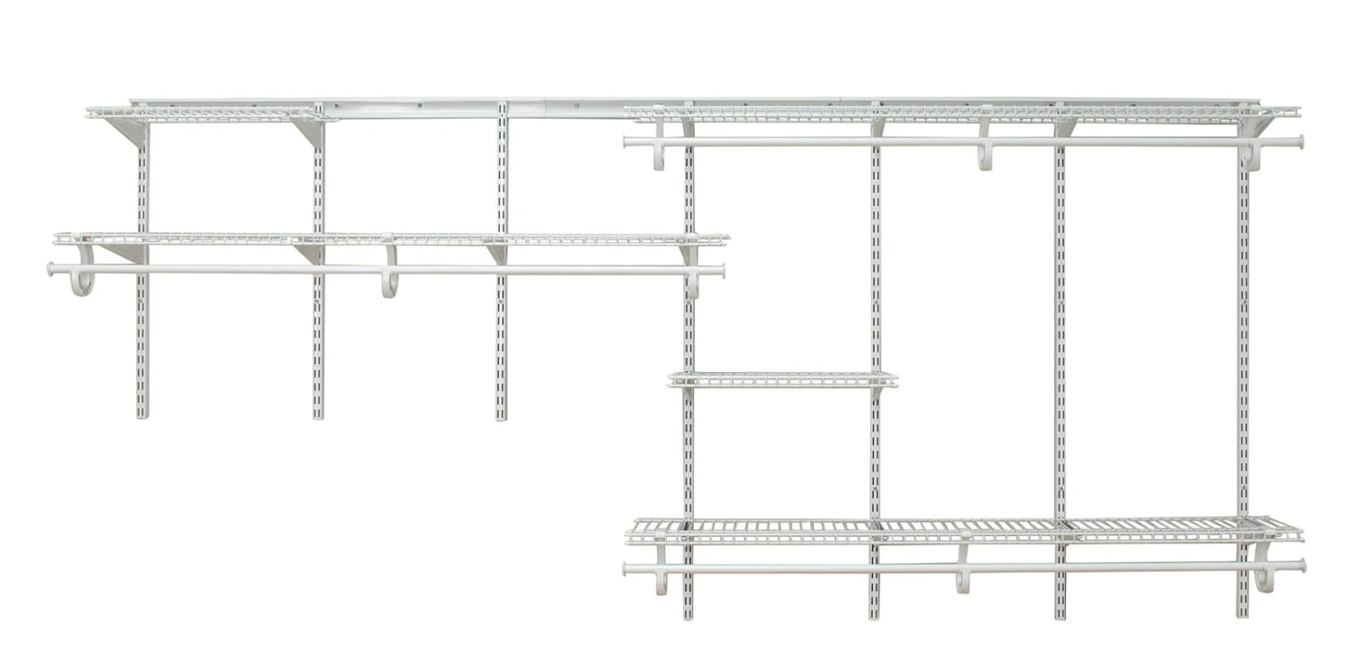 ClosetMaid ShelfTrack 7 To 10 Foot Wide Closet System Kit With 5 Shelves White 3 ClosetMaid ShelfTrack 7 To 10 Foot Wide Closet System Kit With 5 Shelves White