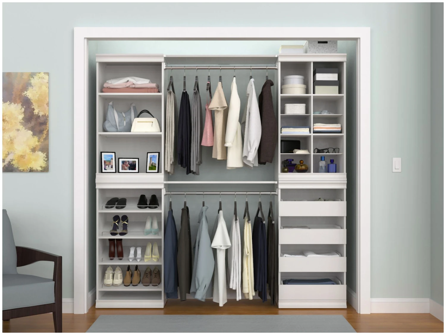 ClosetMaid Modular Closet System Adjustable 4 Shoe Shelf Unit With Rails White 10 ClosetMaid Modular Closet System Adjustable 4 Shoe Shelf Unit With Rails White - Image 8