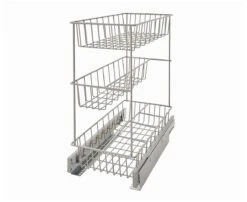 ClosetMaid 18" H X 9" W 3-Tier Kitchen Cabinet Pull-Out Organizer Platinum