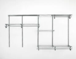 ClosetMaid ShelfTrack 5 To 8 Foot Wide Closet System Kit With 4 Stainless Steel Shelves Satin Chrome