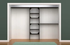 ClosetMaid SuiteSymphony 7 To 10 Foot Wide Closet System Kit With 7 Shelves Graphite Grey -Cabinet Hardware Store closetmaid ss25 cos alternate view 49