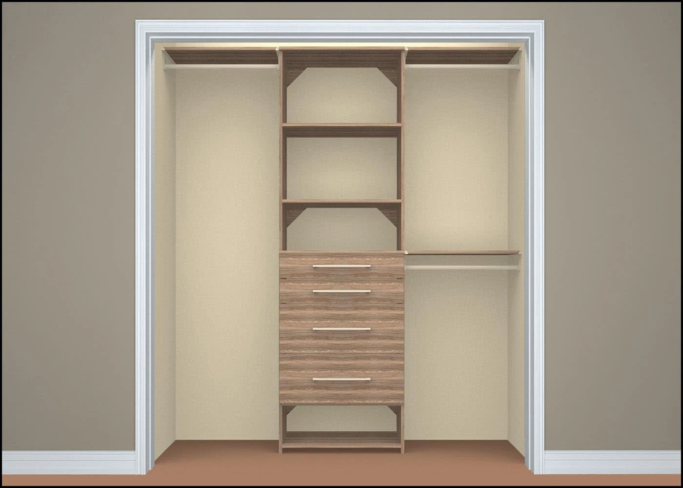 ClosetMaid SuiteSymphony 7 To 10 Foot Wide Closet System Kit With 4 Modern Style Drawers Natural Gray 4 ClosetMaid SuiteSymphony 7 To 10 Foot Wide Closet System Kit With 4 Modern Style Drawers Natural Gray - Image 2