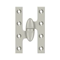 Deltana 5" X 3-1/4" Solid Brass Left Hand Olive Knuckle Hinge With Ball Bearing - 10 Pack Satin Nickel