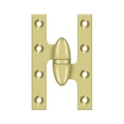 Deltana 5" X 3-1/4" Solid Brass Right Hand Olive Knuckle Hinge With Ball Bearing - 10 Pack Lifetime Polished Brass -Cabinet Hardware Store deltana ok5032b3 r 10pack 7032587