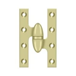 Deltana 5" X 3-1/4" Solid Brass Right Hand Olive Knuckle Hinge With Ball Bearing - 10 Pack Lifetime Polished Brass -Cabinet Hardware Store deltana ok5032b3unl r 10pack 7032587